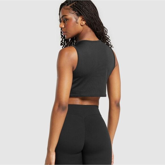 Gymshark Training Crop Tank Size XXL Black NWT in Packaging - Picture 2 of 6